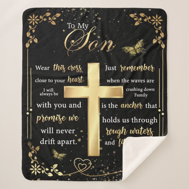 Couverture Sherpa Letter personnel To My Son Beautiful Butterfly (Devant)