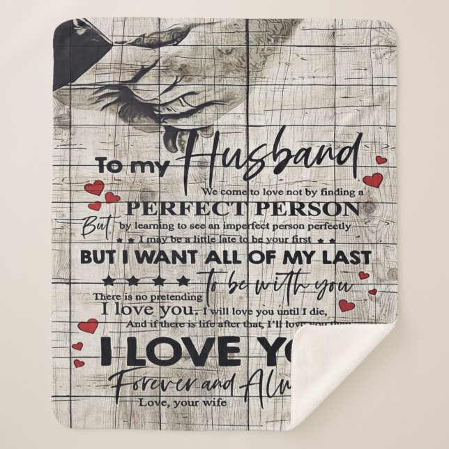 Couverture Sherpa Letter To My Husband , New Home Gift (Devant)
