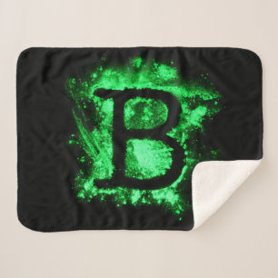 Couverture Sherpa Lettre B - Alphabet majuscule vert