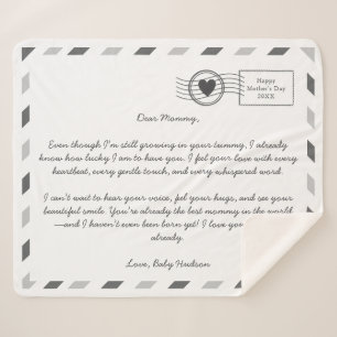 Couverture Sherpa Lettre d'amour Airmail pour Maman-to-be