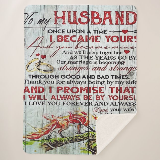 Couverture Sherpa Lettre de citation d'amour à mon mari (Devant)