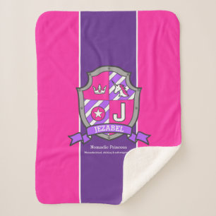 Couverture Sherpa Lettre J Jezabel nom signifiant unicorne violette
