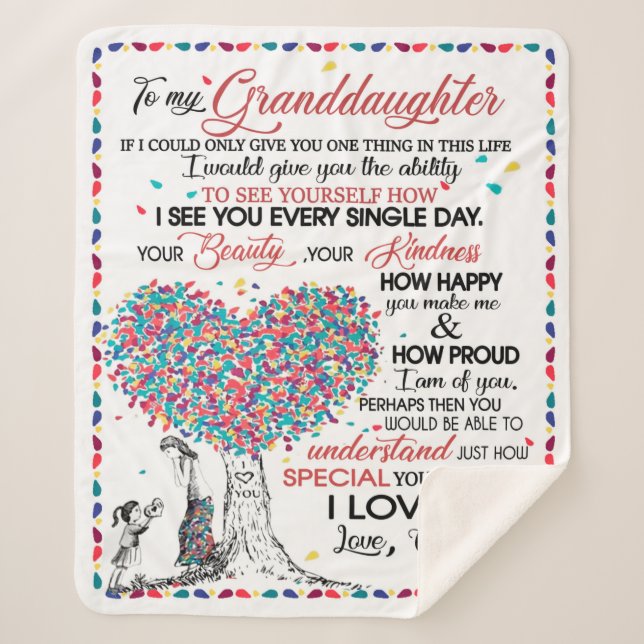 Couverture Sherpa Lettre personnalisée à ma petite-fille (Devant)