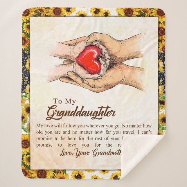 Couverture Sherpa Lettre personnalisée à ma petite-fille (Devant)