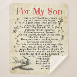 Couverture Sherpa Lettre personnalisée à mon fils, anniversaire