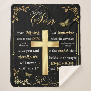 Couverture Sherpa Lettre Personnalisée À Mon Fils Beau Papillon