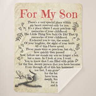 Couverture Sherpa Lettre Personnalisée À Mon Fils, Fils Birthday G