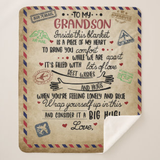 Couverture Sherpa Lettre Personnalisée À Mon Grand-Fils, Cadeau D'An