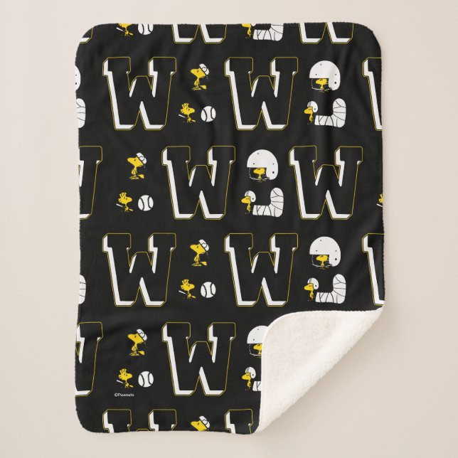 Couverture Sherpa Lettre sport Woodstock Varsity Motif (Devant)