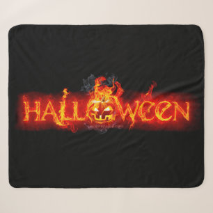 Couverture Sherpa Lettres enflammées massives d'Halloween de Slipper