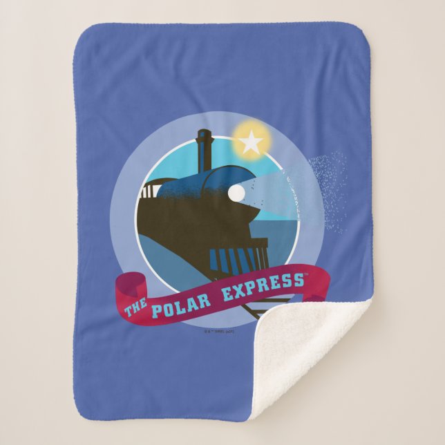 Couverture Sherpa L'Express polaire | Insigne de train Vintage (Devant)