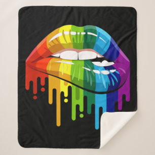 Couverture Sherpa LGBT Rainbow Lip Gay pride