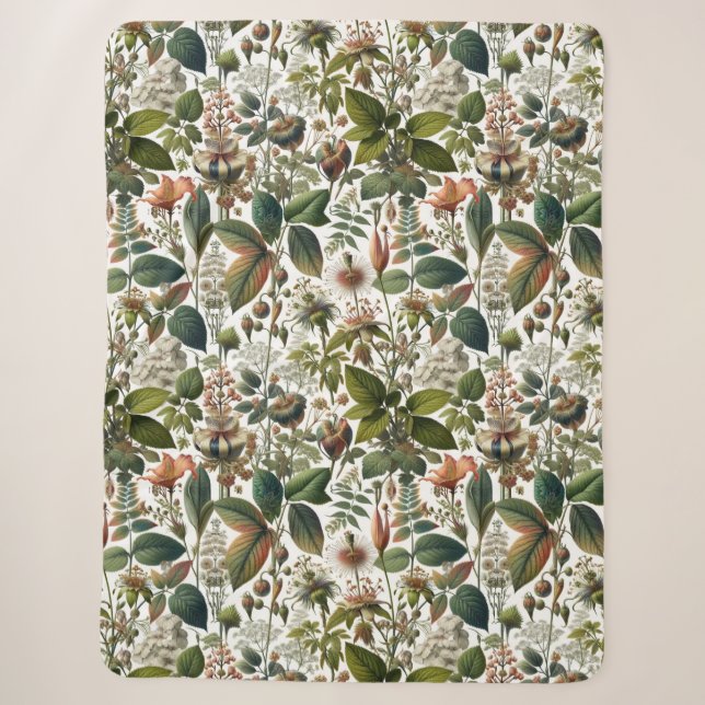 Couverture Sherpa L'harmonie de la nature : Motif sans couture botan (Devant)