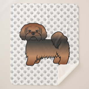 Couverture Sherpa Lhasa Apso Sable Rouge Chien de Dessin Animé Migno