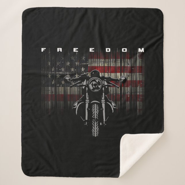 Couverture Sherpa Liberté de la moto drapeau américain (Devant)
