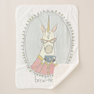 Couverture Sherpa Licorne caféinée de Brew de Cutie  