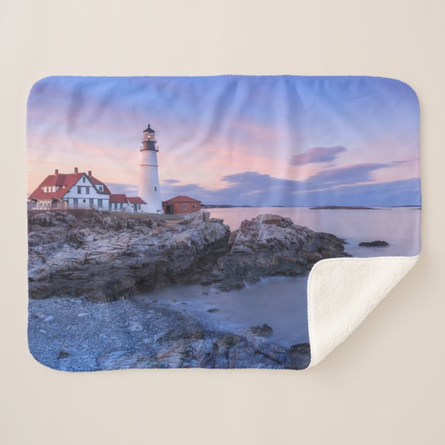 Couverture Sherpa Lighthouses | Cape Elizabeth, Maine (Devant (Horizontal))