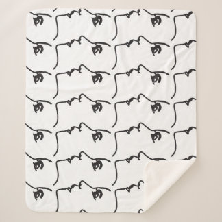 Couverture Sherpa Ligne continue, profils faciaux, illustration arti