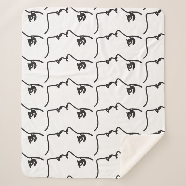 Couverture Sherpa Ligne continue, profils faciaux, illustration arti (Devant)