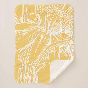 Couverture Sherpa Ligne végétale végétale minimaliste Dessin jau