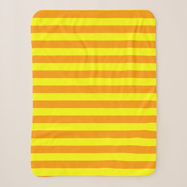 Couverture Sherpa Lignes de bandes orange jaune (Devant)