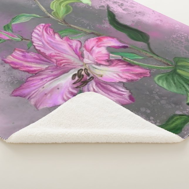 Couverture Sherpa Lily Flowers Sherpa Blanket (3/4)