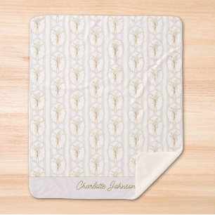 Couverture Sherpa Lily of The Valley Floral Personnalisé Aquarelle
