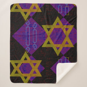 Couverture Sherpa L'image à thème Hanukkah de SlipperyJoe's jaune do