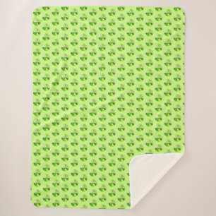 Couverture Sherpa Lime Green Polka Point Fractal