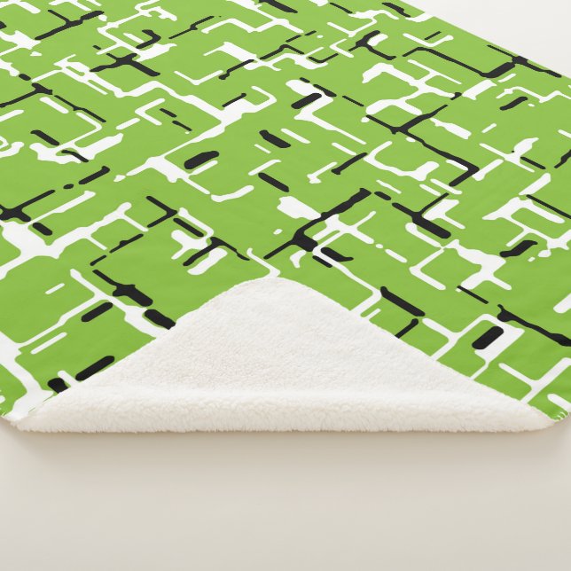 Couverture Sherpa Lime vert noir blanc (3/4)