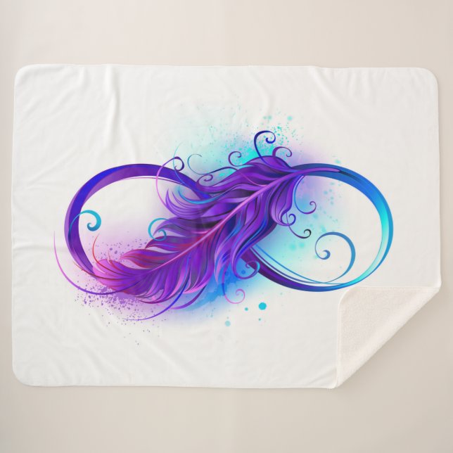 Couverture Sherpa L'infini avec plume violette (Devant (Horizontal))
