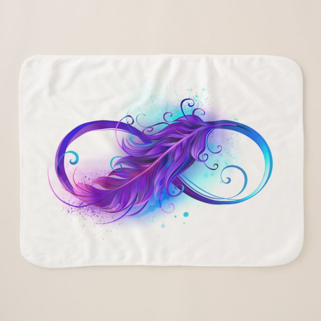 Couverture Sherpa L'infini avec plume violette (Devant (Horizontal))