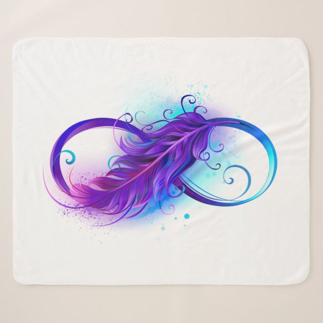 Couverture Sherpa L'infini avec plume violette (Devant (Horizontal))