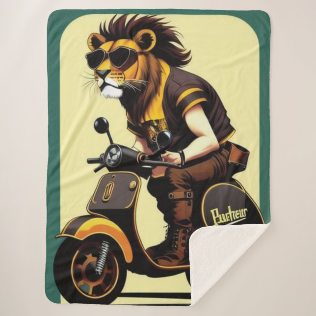 Couverture Sherpa Lion Sherpa Blanket (Devant)