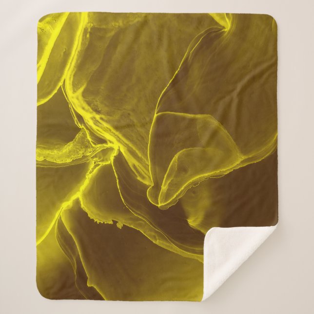 Couverture Sherpa Liquide d'encre glamour : feuille de marbre. (Devant)
