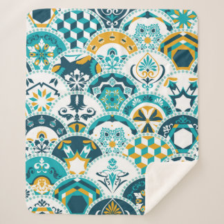 Couverture Sherpa Lisbonne géométrique Azulejo tuile motif, portugai