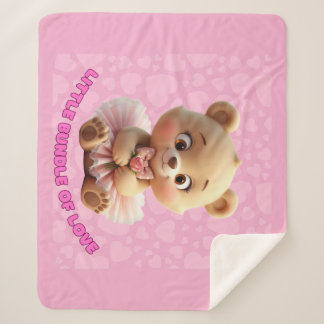 Couverture Sherpa Little Bundle of Love – Cute Baby Bear in Tutu Des
