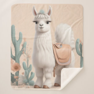 Couverture Sherpa Llama à selle dans le désert