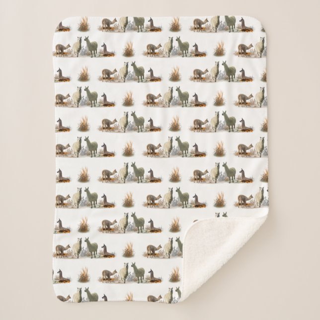 Couverture Sherpa Llama Meadow (choisir la couleur (Devant)