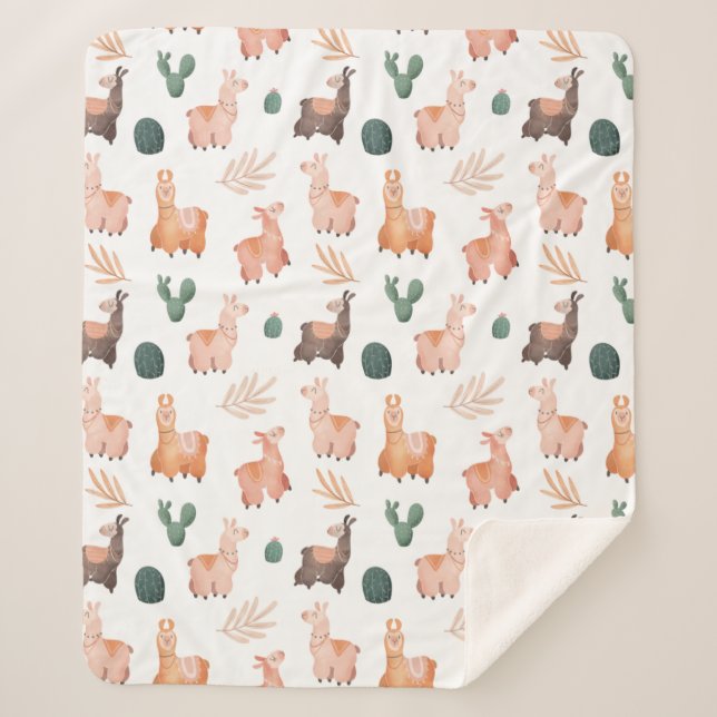Couverture Sherpa Llamas Sherpa Blanket (Devant)