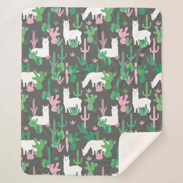 Couverture Sherpa Llamas Sherpa Blanket (Devant)