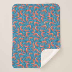 Couverture Sherpa L'océan de corail de crevettes roses de crevette
