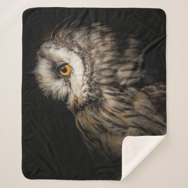 Couverture Sherpa L'oeil mystique du hibou | Cadeau pour les amateur (Devant)