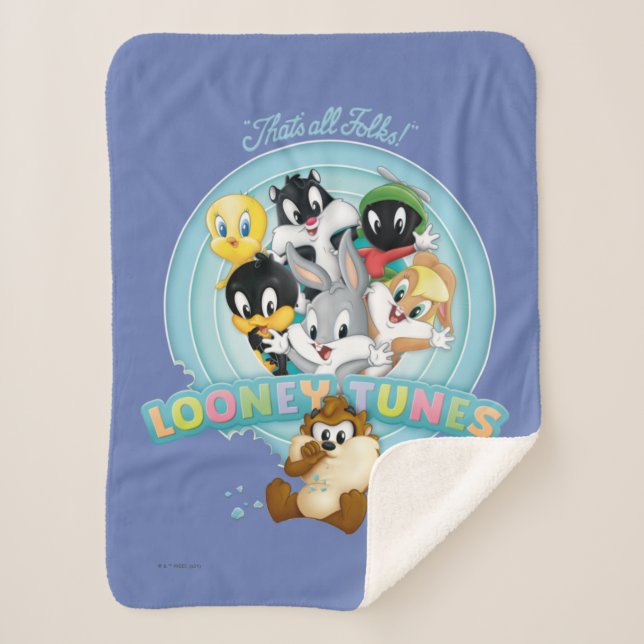 Couverture Sherpa Logo Bébé LOONEY TUNES™ | C'est tous les gens (Devant)