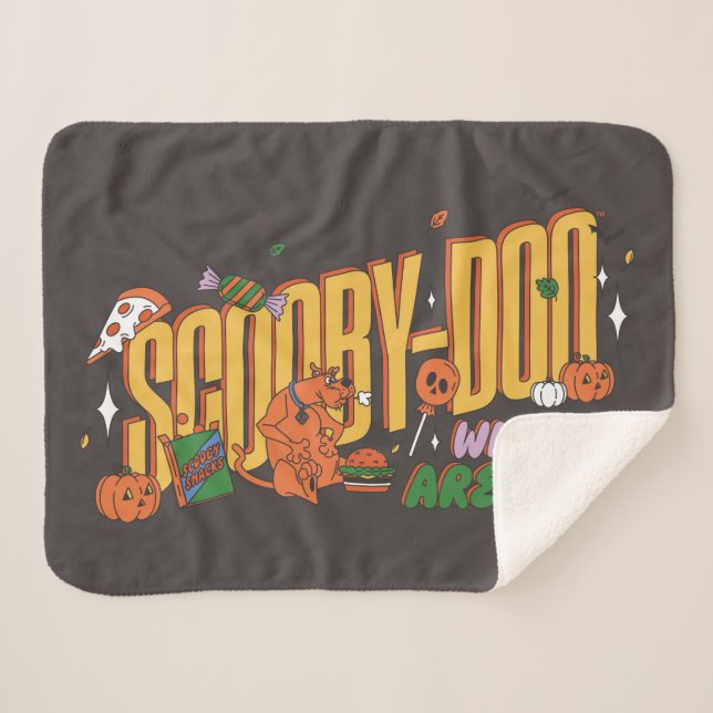 Couverture Sherpa Logo de friandise d'Halloween de Scooby-Doo (Devant (Horizontal))