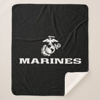 Couverture Sherpa Logo empilé USMC - Blanc