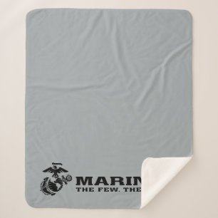 Couverture Sherpa Logo noir empilé USMC "The Rew, The Fiers"
