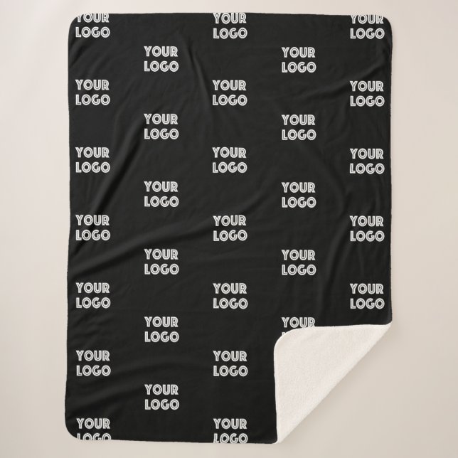 Couverture Sherpa Logo simple à répéter | Noir (Devant)