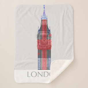 Couverture Sherpa Londres Big Ben Union Jack