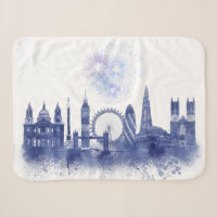 Londres Skyline - Aquarelle bleue